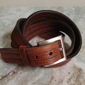 Men's Lejon Bison Leather Belt Light Brown Size 46